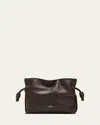 Loewe Flamenco Mini Clutch Bag In Napa Leather With Golden Foil Anagram In Chocolate