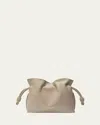 Loewe Flamenco Mini Clutch Bag In Napa Leather With Golden Foil Anagram In Sand