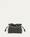 Loewe Flamenco Mini Clutch Bag In Napa Leather With Blind Embossed Anagram In Bottle Green