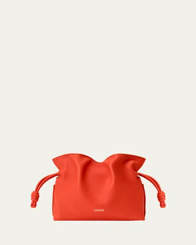 Loewe Mini Flamenco Clutch In Nappa Leather Skin For Woman In Orange