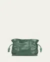 Loewe Flamenco Mini Clutch Bag In Python In Green