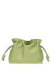 Loewe Womens Light Pear Flamenco Mini Leather Clutch Bag In Green