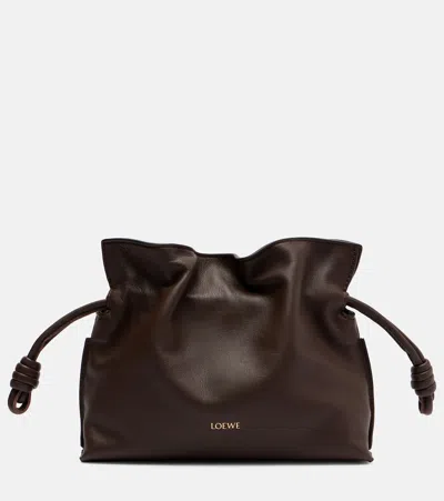 Loewe Flamenco Mini Leather Clutch In Brown