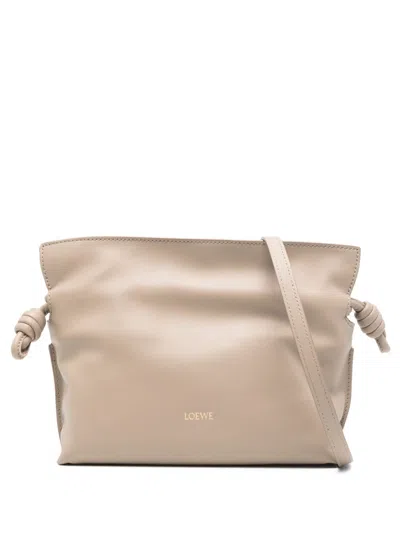 Loewe Flamenco Mini Leather Clutch In Beige