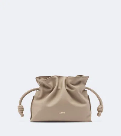 Loewe Flamenco Mini Leather Clutch In Beige