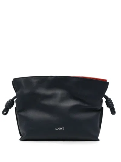 Loewe Flamenco Mini Leather Clutch In Blue