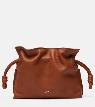 Loewe Flamenco Mini Leather Clutch In Brown