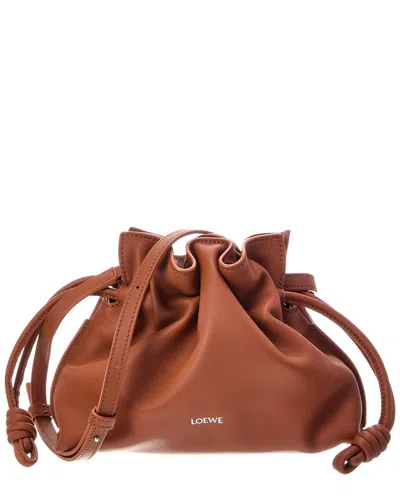 Loewe Flamenco Mini Leather Clutch In Brown