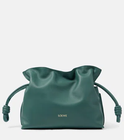 Loewe Flamenco Mini Leather Clutch In Green
