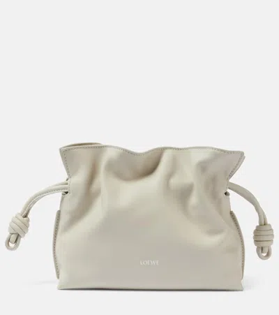 Loewe Flamenco Mini Leather Clutch In Grey