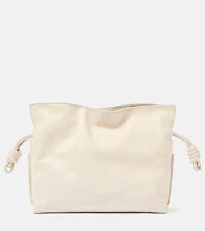 Loewe Women's Flamenco Mini Leather Clutch In Angora