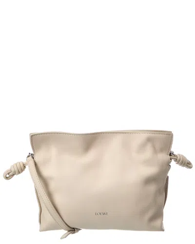 Loewe Flamenco Mini Leather Clutch In White