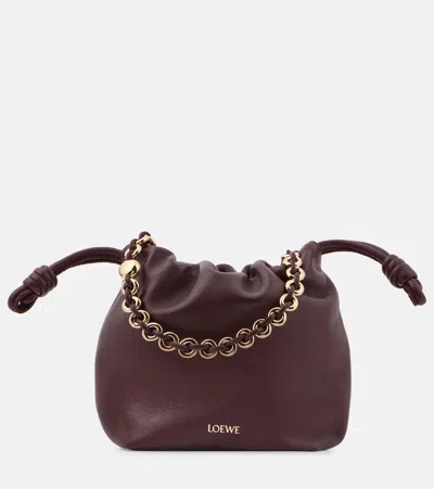 Loewe Flamenco Mini Leather Shoulder Bag In Red