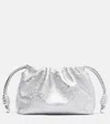Loewe Flamenco Mini Metallic Leather Clutch In Silver
