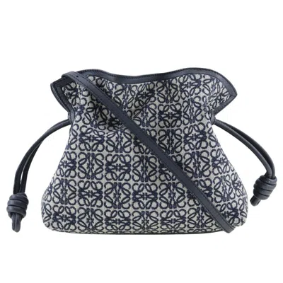 Pre-owned Loewe Flamenco Navy Canvas Shoulder Bag ()