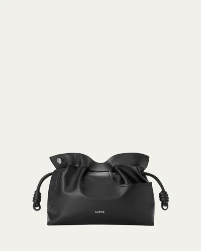 Loewe Flamenco Panta Clutch Bag In Leather In Black