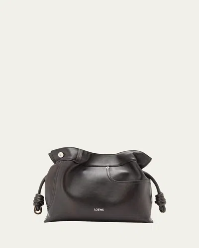 Loewe Flamenco Panta Clutch Bag In Leather In Brown