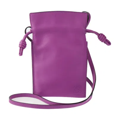 Pre-owned Loewe Flamenco Purple Leather Pochette Pouch Shoulder Bag ()