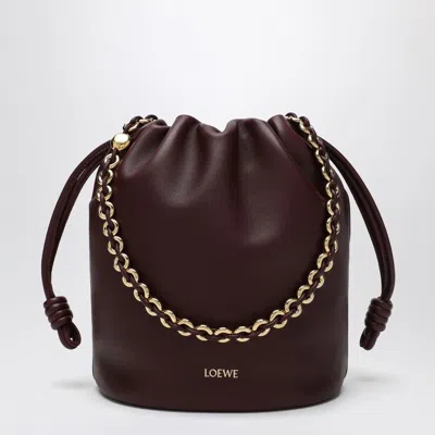 Loewe Flamenco Purse Bucket Bag Dark Burgundy Women In Red