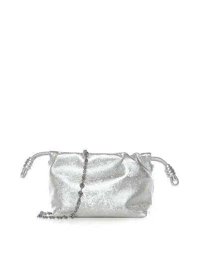 Loewe Flamenco Purse In Calfskin In Silver