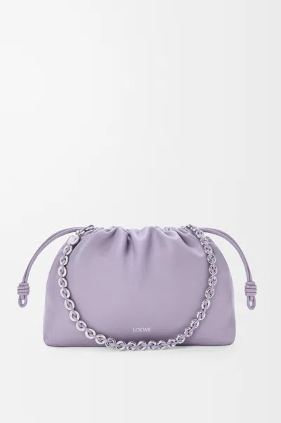 Loewe Medium Flamenco Purse In Mellow Nappa Lambskin For Woman In Purple