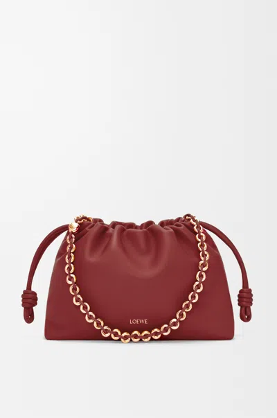 Loewe Medium Flamenco Purse In Mellow Nappa Lambskin For Woman In Burgundy