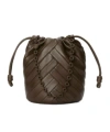 Loewe Womens Chocolate Flamenco Purse Leather Bucket Bag In Green