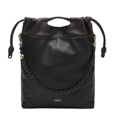 Loewe Flamenco Purse Tote Bag In Black/chestnut Brown