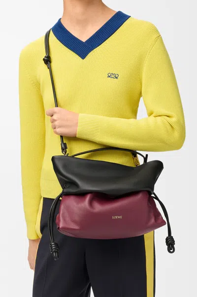 Loewe Flamenco Rolled Bag In Bicolour Mellow Nappa Lambskin For Woman