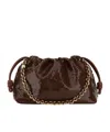 Loewe Flamenco Sequined Leather Clutch Chocolate In Chocolate-colored