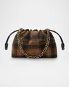 Loewe Flamenco Shoulder Bag In Plaid Calfskin Suede In Multi