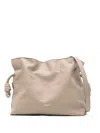 Loewe Women Flamenco Medium Leather Clutch In Neutral
