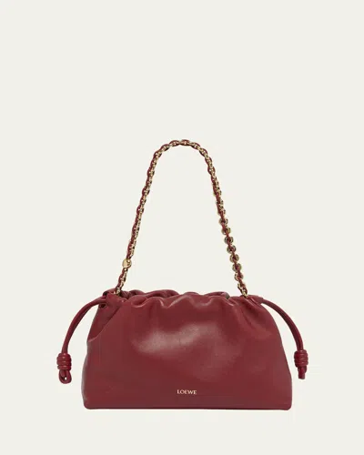 Loewe Flamenco Small Crossbody Bag In Napa Leather With Detachable Chain In 7885 Burnt Red