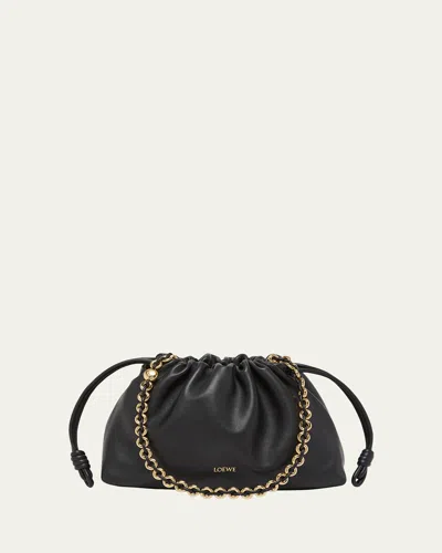 Loewe Flamenco Small Crossbody Bag In Napa Leather With Detachable Chain In Black