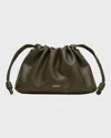 Loewe Flamenco Small Crossbody Bag In Napa Leather With Detachable Chain In Dark Khaki Green