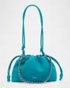 Loewe Flamenco Small Crossbody Bag In Napa Leather With Detachable Chain In Deep Turquoise