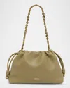 Loewe Flamenco Small Crossbody Bag In Napa Leather With Detachable Chain In Eucalyptus Green