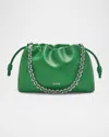 Loewe Flamenco Small Crossbody Bag In Napa Leather With Detachable Chain In Tropical Green