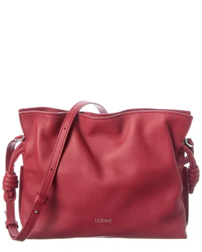 Loewe Flamenco Small Leather Clutch In Red