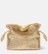 Loewe Flamenco Small Metallic Leather Clutch In Gold