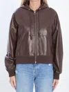 Loewe Flamenco Sweatshirt In Lamb Nappa Leather In Burgundy