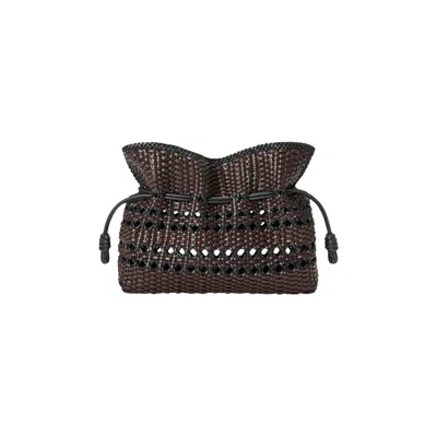 Pre-owned Loewe Flamenco Woven Medium Clutch 'black/brown' | Women's Size Onesize