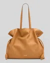 Loewe Flamenco Xl Tote Bag In Napa Leather With Golden Foil Anagram In Sand