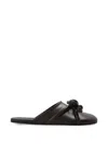 Loewe Bowknot Leather Mules In Animal Print