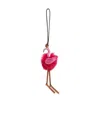 Loewe Flamingo Charm In Feathers And Calfskin In Red