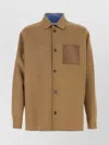 Loewe Flannel Shirt With Chest Pocket And Cuffed Sleeves In Brown