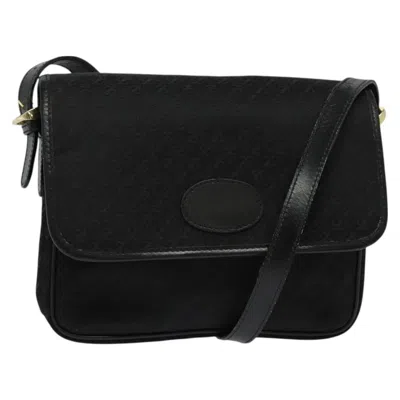Pre-owned Loewe Flap Messenger Bag Canvas Black Canvas Shoulder Bag Bag ()
