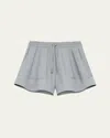 Loewe Womens Light Grey Anagram-embroidered Relaxed-fit Cotton-blend Shorts Xs In Blue