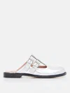 Loewe Campo Metallic Leather Mary Jane Flats In Silver