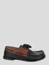 Loewe Sculpted Black Leather Shoes With Brown Accents In Brown